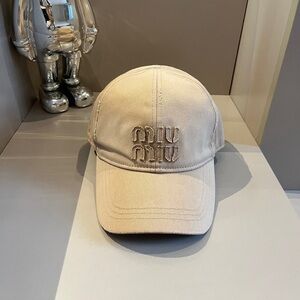 Miu Miu Beige Logo Cap